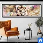 Poster Loewe Koenig Der Tiere Panorama Produktvorschau mit dem Bild Löwe - König der Tiere im Format Panorama.