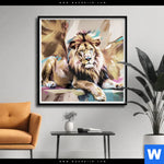 Poster Loewe Koenig Der Tiere Quadrat Produktvorschau mit dem Bild Löwe - König der Tiere im Format Quadrat.