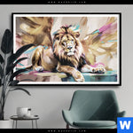 Poster Loewe Koenig Der Tiere Querformat Produktvorschau mit dem Bild Löwe - König der Tiere im Format Querformat.