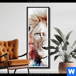 Poster Loewe Mit Blumen Schmal Produktvorschau mit dem Bild Löwe mit Blumen im Format Schmal.