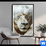 Poster Loewe Sanft Umhuellt Hochformat Produktvorschau mit dem Bild Löwe sanft umhüllt im Format Hochformat.