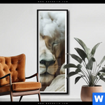 Poster Loewe Sanft Umhuellt Schmal Produktvorschau mit dem Bild Löwe sanft umhüllt im Format Schmal.