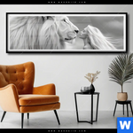 Poster Loewe Wildnis Liebe Panorama Produktvorschau mit dem Bild Löwe - Wildnis Liebe im Format Panorama.