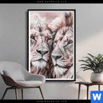 Poster Loewen Harmonie In Pastell Hochformat Produktvorschau mit dem Bild Löwen - Harmonie in Pastell im Format Hochformat.