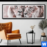 Poster Loewen Harmonie In Pastell Panorama Produktvorschau mit dem Bild Löwen - Harmonie in Pastell im Format Panorama.