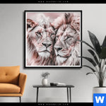 Poster Loewen Harmonie In Pastell Quadrat Produktvorschau mit dem Bild Löwen - Harmonie in Pastell im Format Quadrat.