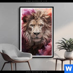 Poster Loewengesicht In Buntem Rauch Hochformat Produktvorschau mit dem Bild Löwengesicht in buntem Rauch im Format Hochformat.