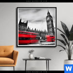 Poster London In Bewegung Quadrat Produktvorschau mit dem Bild London in Bewegung im Format Quadrat.