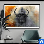 Poster Maechtiger Bueffel Querformat Produktvorschau mit dem Bild Mächtiger Büffel im Format Querformat.