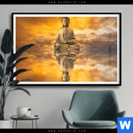 Poster Meditierender Buddha Am See Querformat Produktvorschau mit dem Bild Meditierender Buddha am See im Format Querformat.