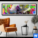Poster Moderner Bunter Elefant No 2 Panorama Produktvorschau mit dem Bild Moderner bunter Elefant No. 2 im Format Panorama.