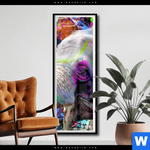 Poster Moderner Bunter Elefant No 2 Schmal Produktvorschau mit dem Bild Moderner bunter Elefant No. 2 im Format Schmal.