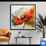 Poster Mohnblume Im Farbnebel Quadrat Produktvorschau mit dem Bild Mohnblume im Farbnebel im Format Quadrat.