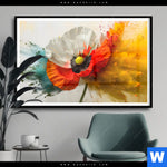 Poster Mohnblume Im Farbnebel Querformat Produktvorschau mit dem Bild Mohnblume im Farbnebel im Format Querformat.
