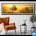 Poster Morgenspaziergang Panorama Produktvorschau mit dem Bild Morgenspaziergang im Format Panorama.