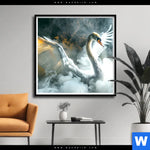 Poster Mystischer Schwan Im Nebel Quadrat Produktvorschau mit dem Bild Mystischer Schwan im Nebel im Format Quadrat.