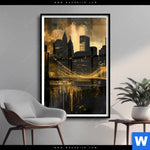 Poster Nachtleuchten Ueber Manhattan Hochformat Produktvorschau mit dem Bild Nachtleuchten über Manhattan im Format Hochformat.
