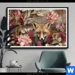 Poster Naturbild Fuchs Und Blumen Querformat Produktvorschau mit dem Bild Naturbild Fuchs und Blumen im Format Querformat.