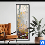 Poster Naturidylle Birken Im Nebel Schmal Produktvorschau mit dem Bild Naturidylle - Birken im Nebel im Format Schmal.