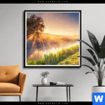 Poster Nebel Am Fluss Quadrat Produktvorschau mit dem Bild Nebel am Fluss im Format Quadrat.