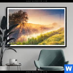 Poster Nebel Am Fluss Querformat Produktvorschau mit dem Bild Nebel am Fluss im Format Querformat.