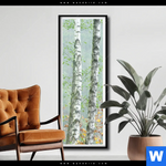 Poster Nebliger Birkenwald Schmal Produktvorschau mit dem Bild Nebliger Birkenwald im Format Schmal.