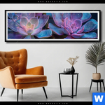 Poster Neon Sukkulenten Panorama Produktvorschau mit dem Bild Neon Sukkulenten im Format Panorama.