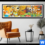 Poster Niedliche Waldtiere Panorama Produktvorschau mit dem Bild Niedliche Waldtiere im Format Panorama.