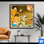 Poster Niedliche Waldtiere Quadrat Produktvorschau mit dem Bild Niedliche Waldtiere im Format Quadrat.