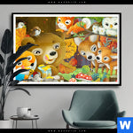 Poster Niedliche Waldtiere Querformat Produktvorschau mit dem Bild Niedliche Waldtiere im Format Querformat.