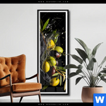 Poster Oliven Splash Schmal Produktvorschau mit dem Bild Oliven Splash im Format Schmal.