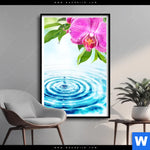 Poster Orchidee Wassertropfen Hochformat Produktvorschau mit dem Bild Orchidee & Wassertropfen im Format Hochformat.