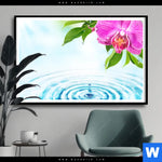 Poster Orchidee Wassertropfen Querformat Produktvorschau mit dem Bild Orchidee & Wassertropfen im Format Querformat.