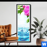 Poster Orchidee Wassertropfen Schmal Produktvorschau mit dem Bild Orchidee & Wassertropfen im Format Schmal.