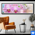 Poster Orchideen Blueten Panorama Produktvorschau mit dem Bild Orchideen Blüten im Format Panorama.