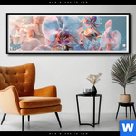 Poster Orchideenblueten In Pastell Panorama Produktvorschau mit dem Bild Orchideenblüten in Pastell im Format Panorama.