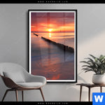Poster Ostsee Sonnenuntergang Hochformat Produktvorschau mit dem Bild Ostsee Sonnenuntergang im Format Hochformat.