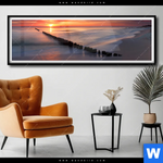 Poster Ostsee Sonnenuntergang Panorama Produktvorschau mit dem Bild Ostsee Sonnenuntergang im Format Panorama.