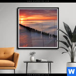 Poster Ostsee Sonnenuntergang Quadrat Produktvorschau mit dem Bild Ostsee Sonnenuntergang im Format Quadrat.