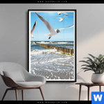 Poster Ostseekueste Moewen Hochformat Produktvorschau mit dem Bild Ostseeküste & Möwen im Format Hochformat.