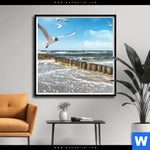 Poster Ostseekueste Moewen Quadrat Produktvorschau mit dem Bild Ostseeküste & Möwen im Format Quadrat.