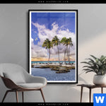 Poster Palmen Auf Insel Hochformat Produktvorschau mit dem Bild Palmen auf Insel im Format Hochformat.
