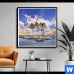 Poster Palmen Auf Insel Quadrat Produktvorschau mit dem Bild Palmen auf Insel im Format Quadrat.