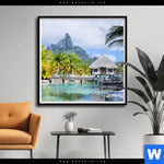 Poster Palmen Berg Auf Insel Quadrat Produktvorschau mit dem Bild Palmen & Berg auf Insel im Format Quadrat.