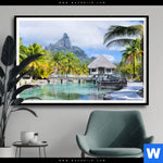 Poster Palmen Berg Auf Insel Querformat Produktvorschau mit dem Bild Palmen & Berg auf Insel im Format Querformat.