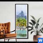 Poster Palmen Berg Auf Insel Schmal Produktvorschau mit dem Bild Palmen & Berg auf Insel im Format Schmal.