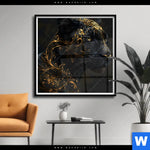 Poster Panther Mit Goldenen Ornamenten Quadrat Produktvorschau mit dem Bild Panther mit goldenen Ornamenten im Format Quadrat.