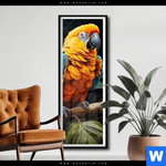 Poster Papageien Auf Einem Ast Schmal Produktvorschau mit dem Bild Papageien auf einem Ast im Format Schmal.
