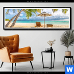 Poster Paradies Unter Palmen Panorama Produktvorschau mit dem Bild Paradies unter Palmen im Format Panorama.