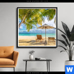 Poster Paradies Unter Palmen Quadrat Produktvorschau mit dem Bild Paradies unter Palmen im Format Quadrat.